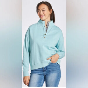 Quarter Button Up Pullover Long Sleeve Top